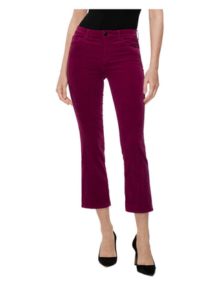 J Brand Women's Selena Velvet Cropped Bootcut Pants -Purple Size 26