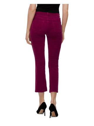 J Brand Women's Selena Velvet Cropped Bootcut Pants -Purple Size 26