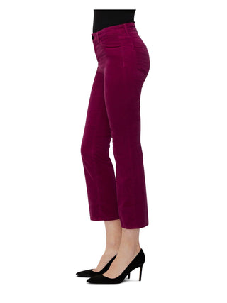 J Brand Women's Selena Velvet Cropped Bootcut Pants -Purple Size 26