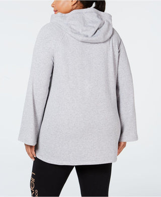 Calvin Klein Women's Long Sleeve Cowl Neck Hoodie Top Gray Size Small