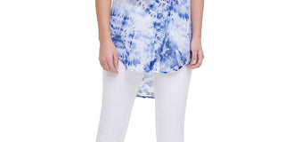 Calvin Klein Women's Hi Low Tunic Top White Size X-Large