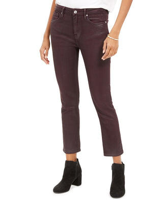 Vigoss Jeans Women's Coated Straight Leg Jeans Purple Size 25