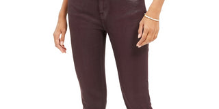Vigoss Jeans Women's Coated Straight Leg Jeans Purple Size 25