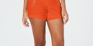 Thalia Sodi Women's Zip Pocket Shorts Orange Size Small