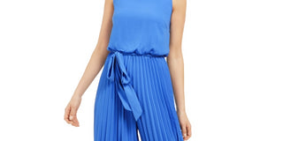 Vince Camuto Women's Pleated Cropped Jumpsuit Blue Size 12