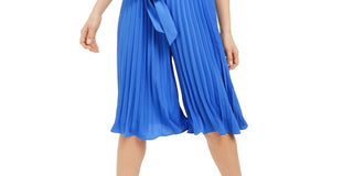 Vince Camuto Women's Pleated Cropped Jumpsuit Blue Size 12