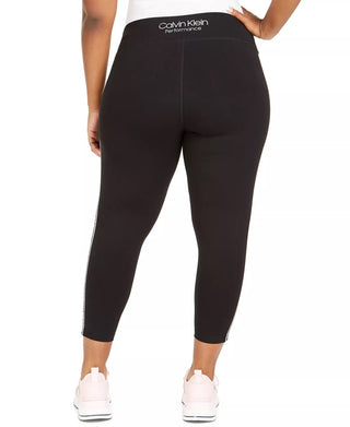Calvin Klein Women's Performance Logo Side Cropped Leggings Black Size 3X