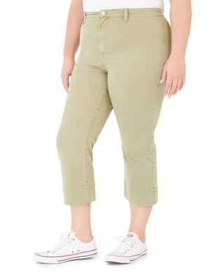 Celebrity Pink Women's Plus Size Montauk Cropped Pants Green Size Petite Small