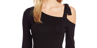 Vince Camuto Women's Cold Shoulder Asymmetrical Top Black Size X-Large