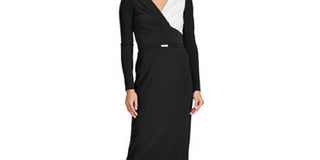 Ralph Lauren Women's Black Sequined Lace Ruffled Sleeveless Jewel Neck Tea-Length Fit + Flare Evening Dress Black Size 14 Petite