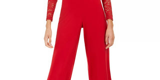 Thalia Sodi Women's Off-The-Shoulder Lace Jumpsuit Bright Red Size X-Small