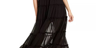 The Weekend Brand Women's Sleeveless Halter Maxi Ruffled Dress Black Size Small