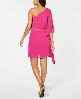Thalia Sodi Women's Asymmetrical Off-The-Shoulder Dress Pink Size Large