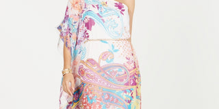 Thalia Sodi Women's One Shoulder Scarf Dress White Size XX-Large