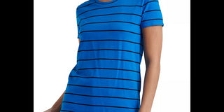 Lucky Brand Women's Crew Neck Striped T-Shirt Blue Size X-Small