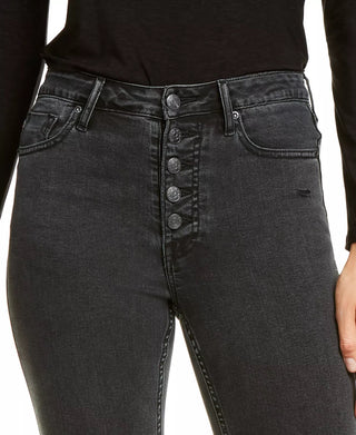 Vigoss Jeans Women's Kick Flare Exposed Button Jeans Black Size 26