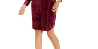 Thalia Sodi Women's Side-Tie Velvet Surplice Dress Purple Size Small