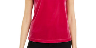 Maison Jules Women's Velvet Flutter Sleeve T-Shirt Pink Size X-Small