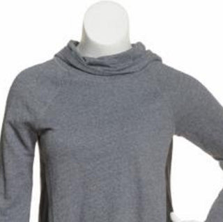 Calvin Klein Women's Gray Long Sleeve Cowl Neck Hoodie Sweater Charcoal Size Small