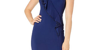 Ralph Lauren Women's Mid Weight Matte Jersey Leanne Short Sleeve Day Dress Clothing Navy Size 14