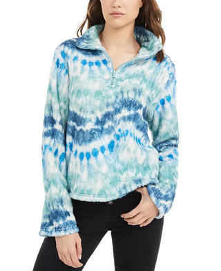 Self Esteem Juniors' Tie-Dye Sherpa Pullover Navy Size X-Small