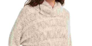 American Rag Women's Beige Textured Heather Cowl Neck Sweater Beige Size XX-Large