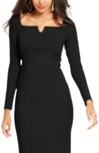 Thalia Sodi Women's Notched-Neck Sheath Dress Black Size Large
