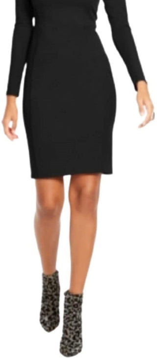 Thalia Sodi Women's Notched-Neck Sheath Dress Black Size Large