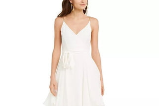 Thalia Sodi Women's Chain-Strap Layered-Hem Dress White Size Large