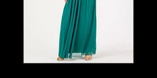 Teeze Me Juniors Beaded Grecian Formal Dress Dark Green Size 1