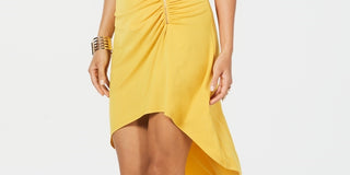 Thalia Sodi Women's Ruched High-Low Skirt Yellow Size Small
