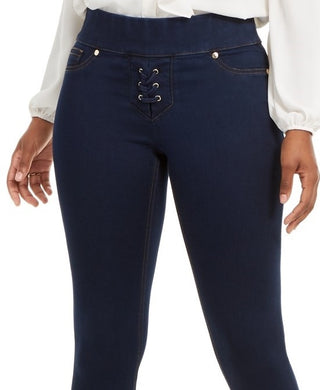 Thalia Sodi Women's Lace Up Skinny Jeans Blue Size X-Small