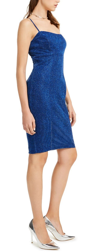 Jump Junior's Neck Above The Knee Sheath Party Dress Blue Size 3-4
