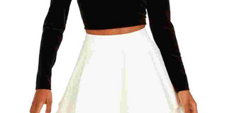 City Studios Women's White Ruffled Long Sleeve Mock Mini A-Line Dress Natural Size 15
