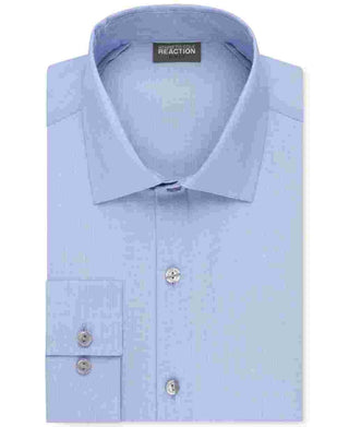 Kenneth Cole Reaction Men's Slim-Fit Techni-Cole Flex Collar Solid Dress Shirt Blue Size -17.5X36-37