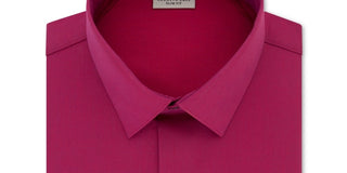 Kenneth Cole Reaction Men's Slim Fit All Day Flex Solid Dress Shirt Pink Size 15.5X34-35