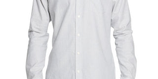 DKNY Men's Regular Fit Stretch Stripe Shirt White Size Small