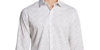 DKNY Men's Dress Shirt Gargoyle Button Down Pixel Gray Size XX-Large