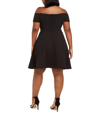 B Darlin Women's Plus Floral Fit & Flare Cocktail Dress Black Size 22W