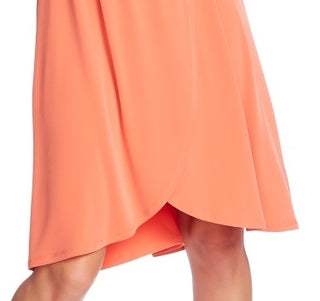 1.STATE Women's Halter Neck Tulip Hem Dress Orange Size X-Large