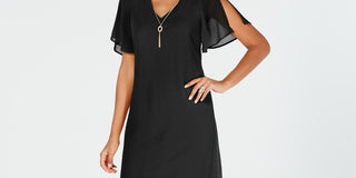 Thalia Sodi Women's Necklace Shift Dress Black Size Large