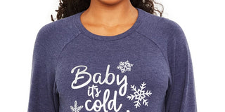Motherhood Maternity Women's Baby It's Cold Outside Graphic Sweatshirt Purple Size X-Small