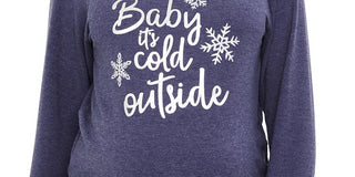 Motherhood Maternity Women's Baby It's Cold Outside Graphic Sweatshirt Purple Size X-Small