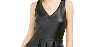 Rosie Harlow Women's Sleeveless V Neck Short Fit Flare Party Dress Black Size X-Small