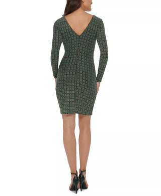 Guess Women's Metallic Dew-Drop Knit Dress Dark Green Size 2