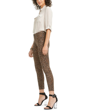 7 For All Mankind Women's Animal Printed Ankle Skinny Jeans Dark Beige Size 6