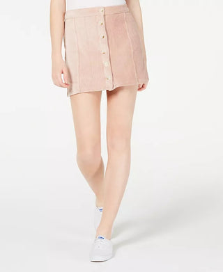 Rewash Juniors' Corduroy Button-Front Skirt Pink Size Medium