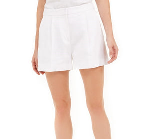 Michael Kors Women's Linen Pleated Shorts Size White Size 12