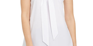 Calvin Klein Women's X Fit Slim Fit Sleeveless Tie Neck Top White Size X-Small