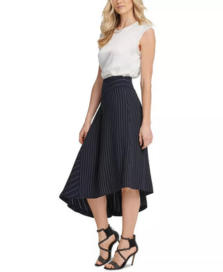 DKNY Women's Asymmetrical Striped Skirt Turq/Aqua Size 8